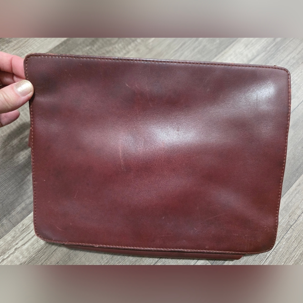 CARTIER MUST BORDEAUX Leather Clutch bag Wine VINTAGE 90s Designer - Picture 6 of 14